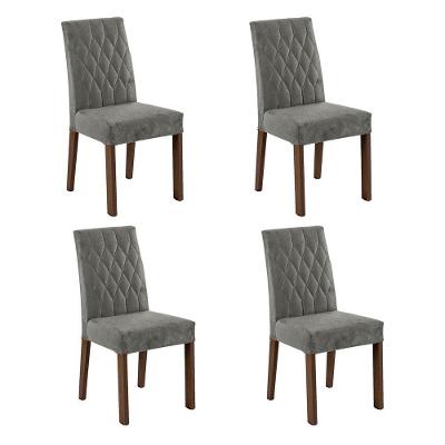 4 Cadeiras De Jantar 4256 Rustic/silver Madesa Rustic/silver