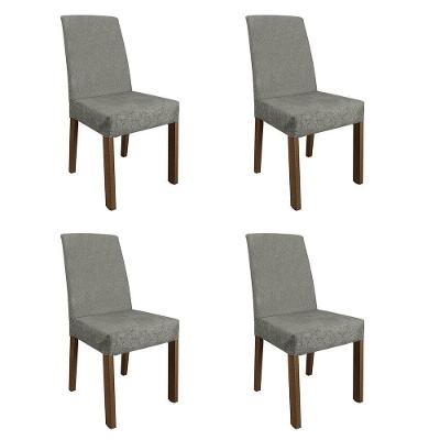 Kit 4 Cadeiras De Jantar 4255 Rustic/silver Madesa Rustic/silver