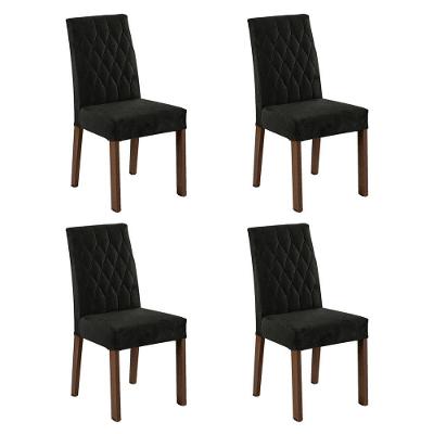 4 Cadeiras De Jantar 4256 Rustic/oxford Madesa Rustic/oxford