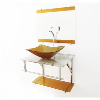 Gabinete de Vidro 60cm Iq Inox com Cuba Retangular