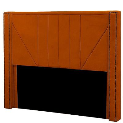 Cabeceira Casal Estofada Para Cama Box Toronto Veludo Cor Terracota