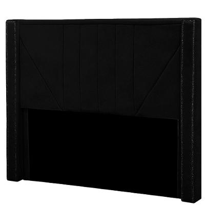 Cabeceira Casal Estofada Para Cama Box Toronto Veludo Cor Preto