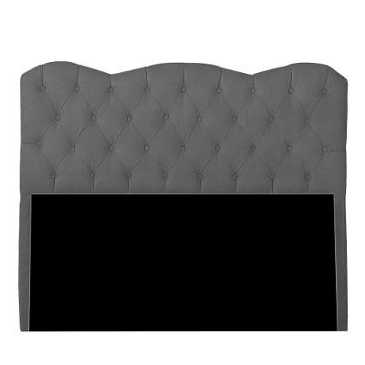 Cabeceira Casal Estofada Para Cama Box Verona Veludo Cinza Escuro