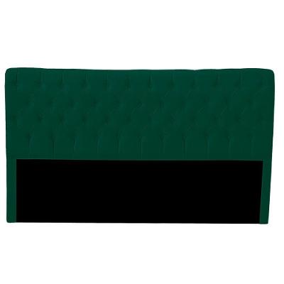 Cabeceira Casal Estofada Para Cama Box Glass Veludo Cor Verde Esmeralda