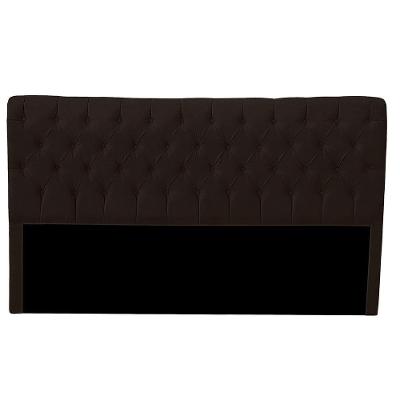 Cabeceira Casal Estofada Para Cama Box Glass Veludo Cor Marrom