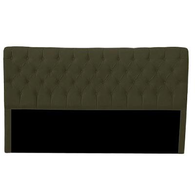 Cabeceira Casal Estofada Para Cama Box Glass Veludo Cor Chocolate