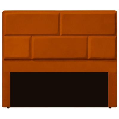 Cabeceira Casal King Size Estofada Para Cama Box Jade Veludo Cor Terracota