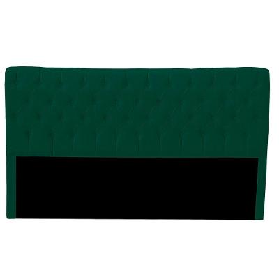 Cabeceira Casal Queen Estofada Para Cama Box Glass Veludo Cor Verde Esmeralda