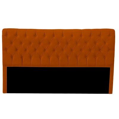 Cabeceira Casal Queen Estofada Para Cama Box Glass Veludo Cor Terracota