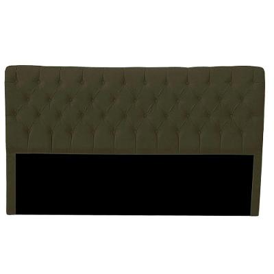 Cabeceira Casal Queen Estofada Para Cama Box Glass Veludo Cor Chocolate