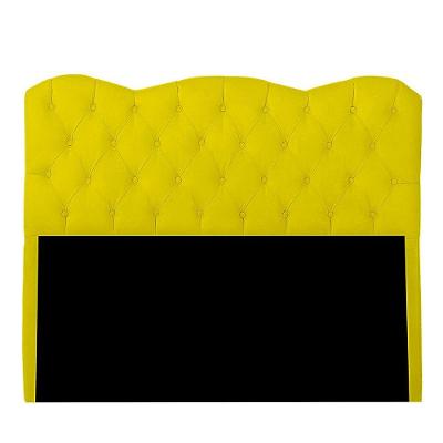 Cabeceira Casal King Size Estofada Para Cama Box Verona Veludo Cor Amarelo