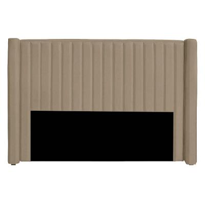 Cabeceira Casal Queen Size Estofada Para Cama Box Alicia Veludo Cor Bege Médio