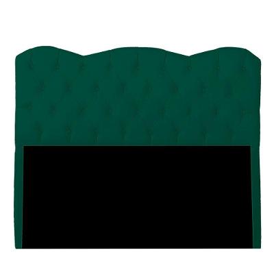 Cabeceira Casal Queen Estofada Para Cama Box Verona Veludo Cor Verde Esmeralda