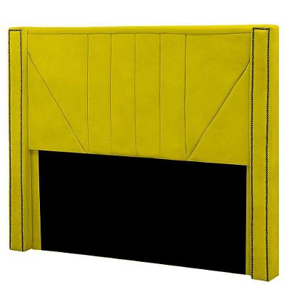 Cabeceira Casal Queen Estofada Para Cama Box Toronto Veludo Cor Amarelo
