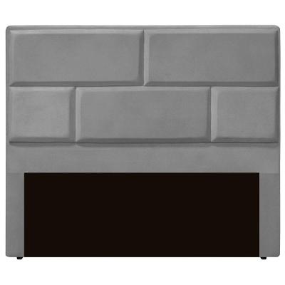 Cabeceira Casal Queen Estofada Para Cama Box Jade Veludo Cor Cinza Claro