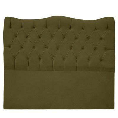 Cabeceira Casal Queen Para Cama Box Estofada Dunas Veludo Cor Chocolate