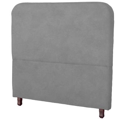 Cabeceira Casal Queen Estofada Para Cama Box Lizza Veludo Cor Cinza Claro
