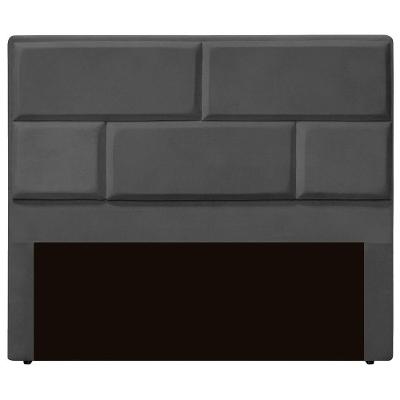 Cabeceira Casal Queen Estofada Para Cama Box Jade Veludo Cor Cinza Chumbo