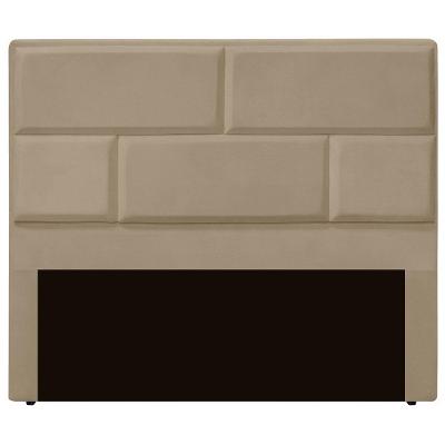 Cabeceira Casal Queen Estofada Para Cama Box Jade Veludo Cor Bege Médio