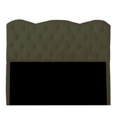 Cabeceira Casal Queen Estofada Para Cama Box Verona Veludo Cor Chocolate