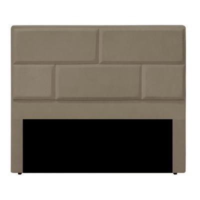 Cabeceira Casal Queen Estofada Para Cama Box Jade Veludo Cor Capuccino