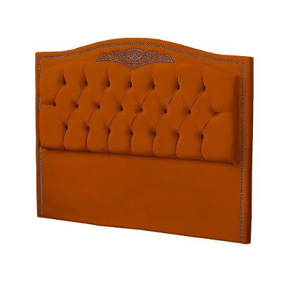 Cabeceira Casal Queen Size Estofada Para Cama Box Maitê Veludo Cor Terracota