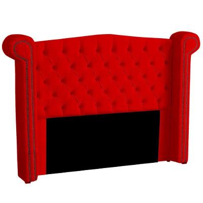 Cabeceira Casal Queen Size Estofada Para Cama Box Ayla Veludo Cor Vermelho