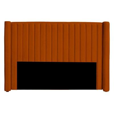 Cabeceira Casal Queen Size Estofada Para Cama Box Alicia Veludo Cor Terracota