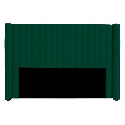 Cabeceira Casal Queen Size Estofada Para Cama Box Alicia Veludo Cor Verde Esmeralda
