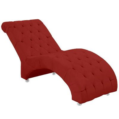 Espreguiçadeira Recamier Divã Para Sala E Clínica Veludo Cor Marsala