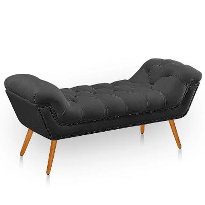 Recamier Estofada Casal King Size Ayla Veludo Cor Cinza Chumbo