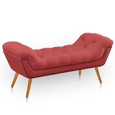Recamier Estofada Casal Queen Ayla Veludo Cor Rose