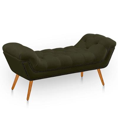 Recamier Estofada Casal King Size Ayla Veludo Cor Chocolate