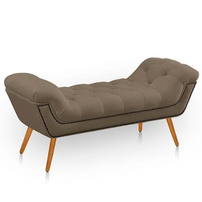 Recamier Estofada Casal Ayla Veludo Cor Capuccino