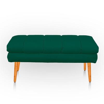 Puff Aparador Estofado Italy Decorativo Veludo Cor Verde Esmeralda