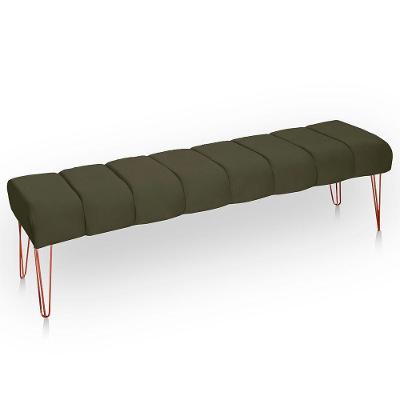 Recamier Estofada Casal King Size Luxo Veludo Cor Chocolate