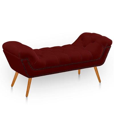 Recamier Estofada Casal Ayla Veludo Cor Marsala