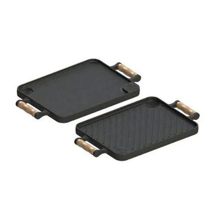 Bifeteira Chapa Dupla Face Em Ferro Fundido 23x28 Cm