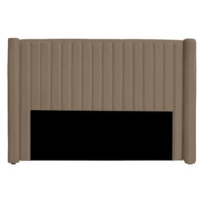 Cabeceira Casal King Size Estofada Para Cama Box Alicia Veludo Cor Capuccino