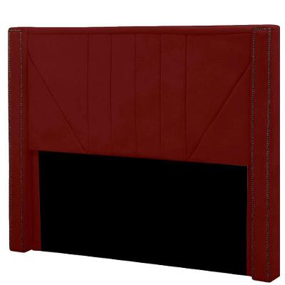 Cabeceira Casal Queen Estofada Para Cama Box Toronto Veludo Cor Marsala