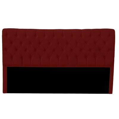 Cabeceira Casal Queen Estofada Para Cama Box Glass Veludo Cor Marsala