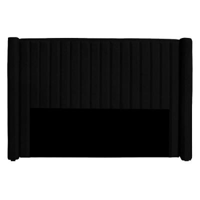 Cabeceira Casal Queen Size Estofada Para Cama Box Alicia Veludo Preto