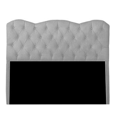 Cabeceira Casal Queen Estofada Para Cama Box Verona Veludo Cor Cinza Claro