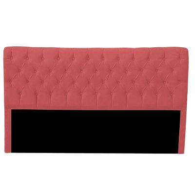 Cabeceira Casal King Size Estofada Para Cama Box Glass Veludo Cor Rose