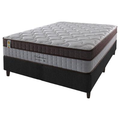 Cama Box Preto + Colchão Casal Molas Ensacadas Baltimore 138
