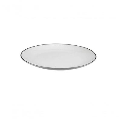 Prato Raso Em Porcelana Legacy Silver 27cm L’hermitage Branco