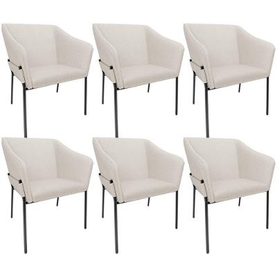 Kit 6 Cadeiras Para Sala De Jantar Estar Living Olívia L02 Linho Cru - Lyam Decor