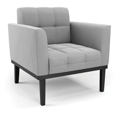 Poltrona Base De Madeira Fixa Preto Elisa Suede Cinza D03 - D'rossi