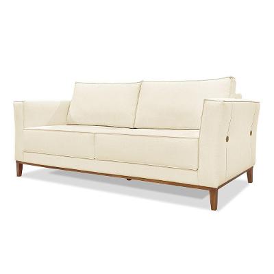 Sofá 2 Lugares Base De Madeira Grace 170 Cm Linho S04 - D'rossi Cor Perola