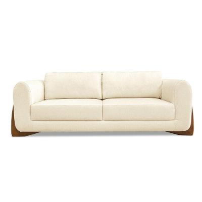 Sofá 2 Lugares Base De Madeira Clarissa 180 Cm Linho S04 - D'rossi Cor Perola